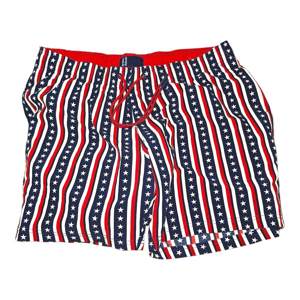 Broken Threads Mens Swim Trunks Stars and Stripes Patriotic Board Shorts